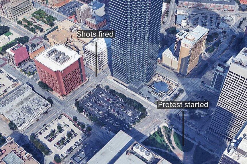 The site of the Dallas shooting