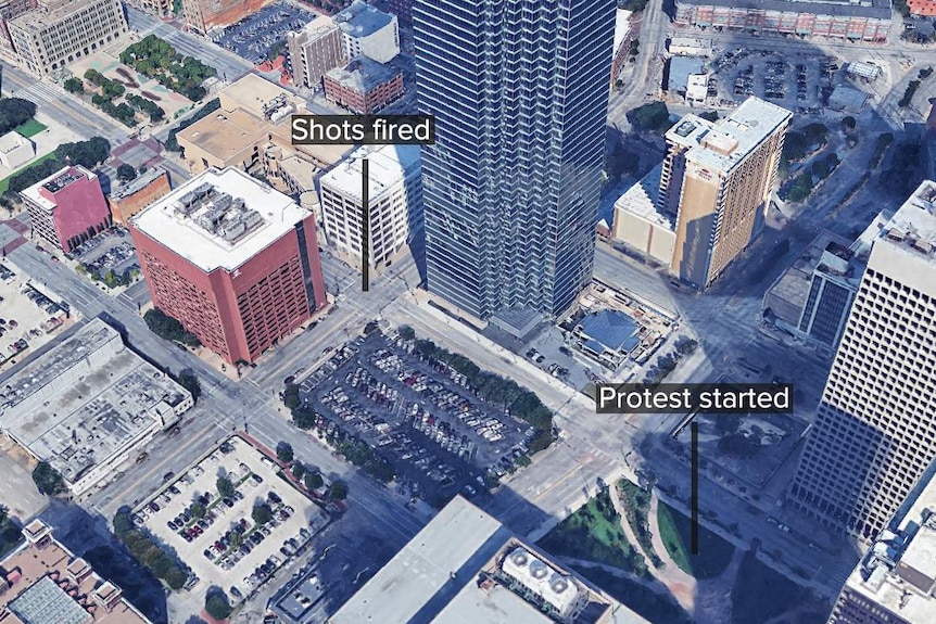 The site of the Dallas shooting