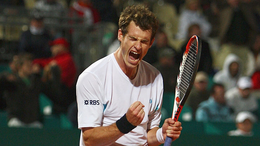 Andy Murray celebrates match point
