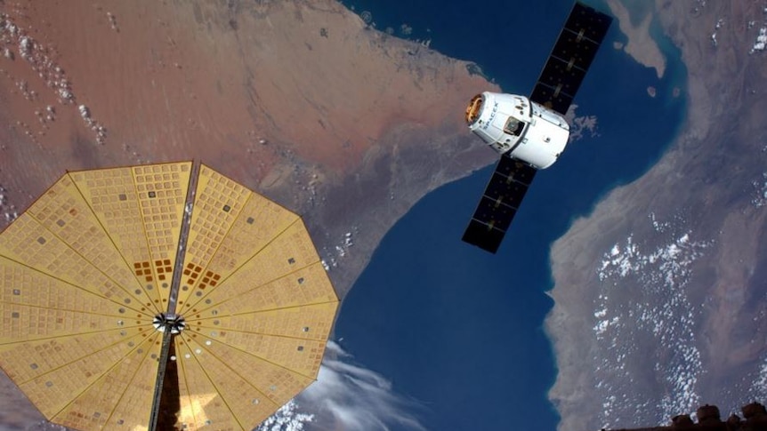 SpaceX cargo craft approaches the International Space Station