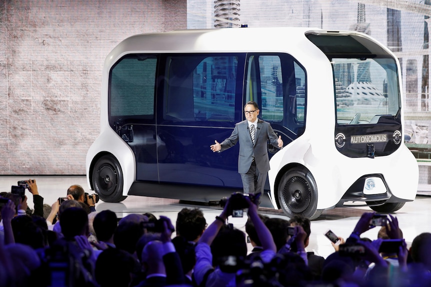 Toyota President shows the e-Palette autonomous concept vehicle