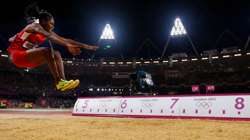 Brittney Reese leaps to gold in the women's long jump final.