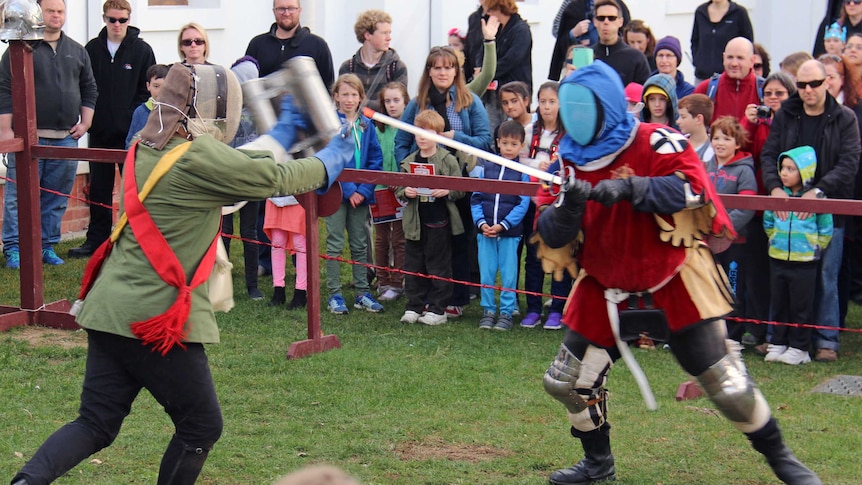 Sword fighting displays at the Medieval Fest