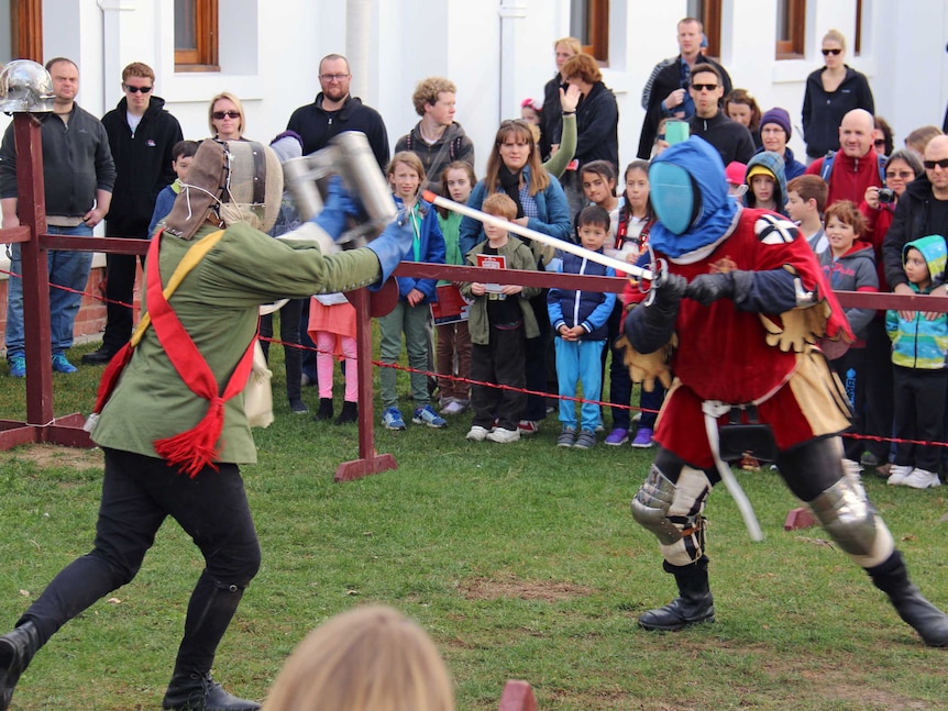 Sword fighting displays at the Medieval Fest