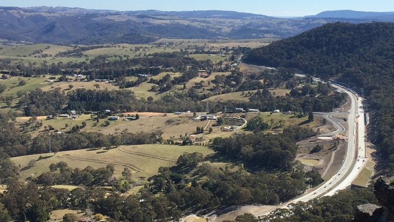 Aerial shot of Hartley village, near Blue Mountains