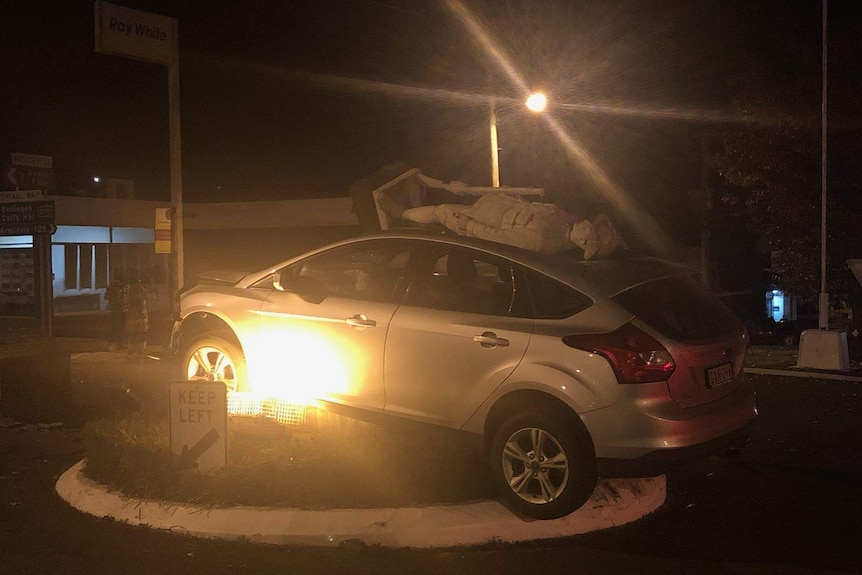 statue on car