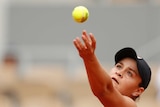 Australia's Ashleigh Barty in action during her fourth round match against Sofia Kenin of the US.