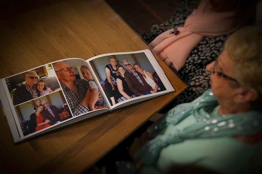 A family photo album on a table