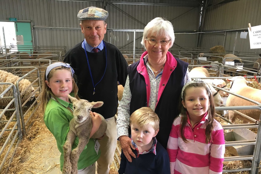 Hannah, Charlotte and James Badcock with their grandparents