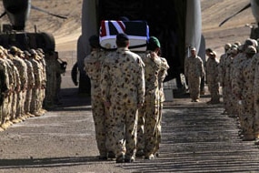 Lieutenant Michael Fussell is farewelled by his Special Forces comrades (File image: Department of Defence)