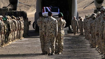 Lieutenant Michael Fussell is farewelled by his Special Forces comrades (File image: Department of Defence)