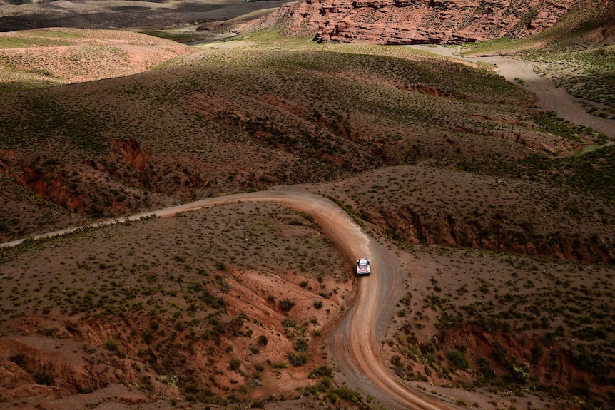 Stephane Peterhansel rides during the Dakar Rally