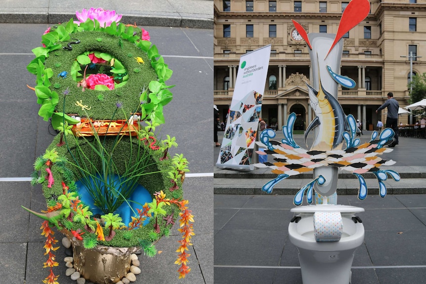 Toilet art on display at World Toilet Day