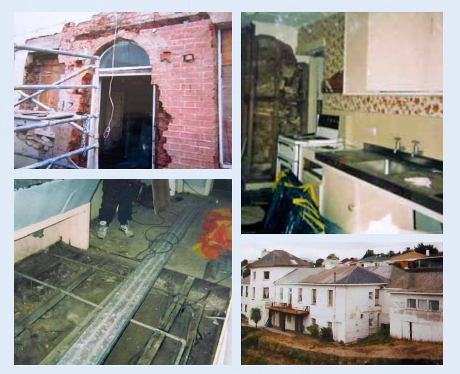 Photo montage of repairs at an old property.