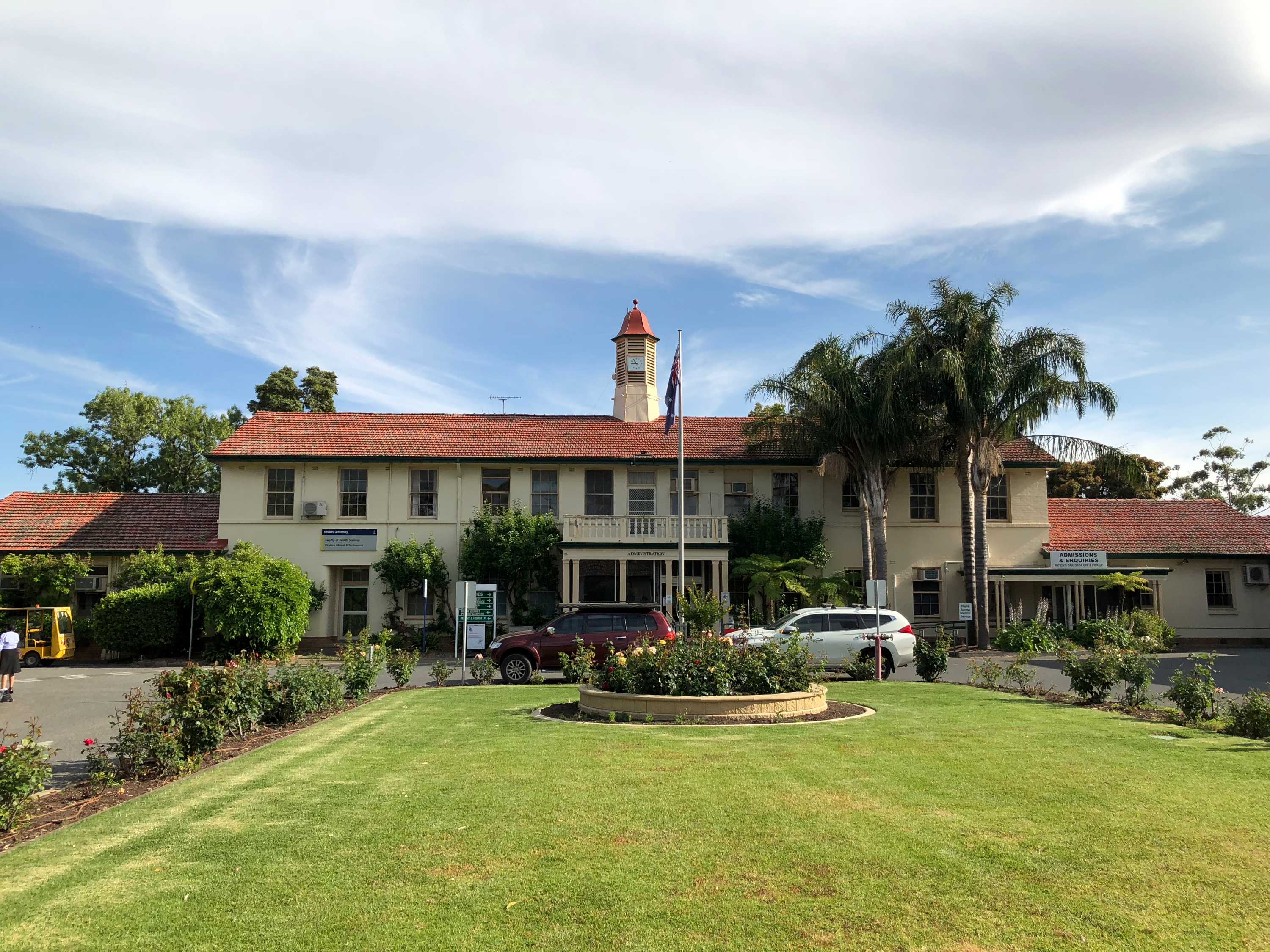 The exterior of the Daw Park Repatriation Hospital's frontage