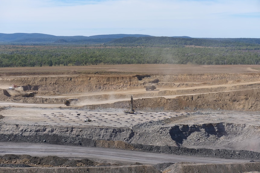 An open cut mine pit at Burton coal mine near Moranbah. 