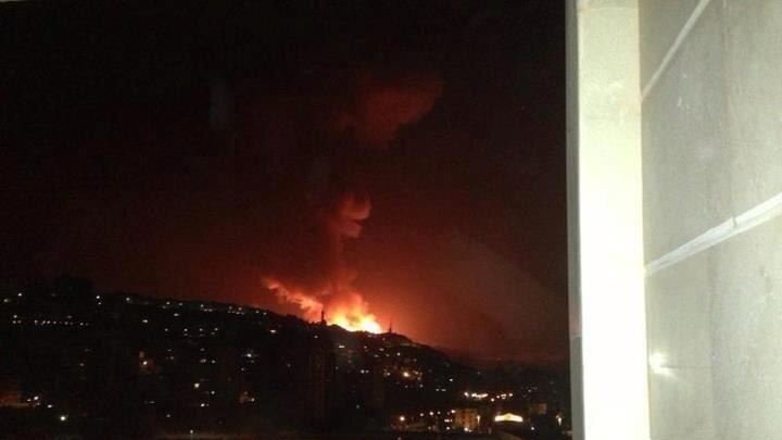 Explosion on mount Qaison in Damascus