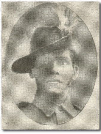 A picture of a WWI soldier from a newspaper clipping.
