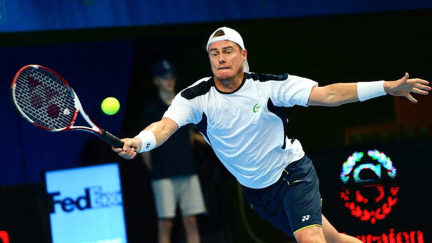 Campaign over ... Lleyton Hewitt lost in straight sets to Spain's Nicolas Almagro.