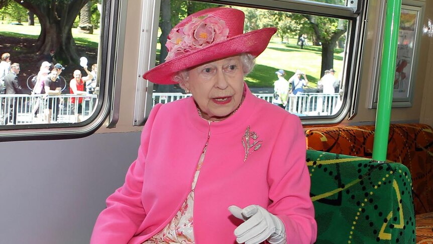 The Queen rides a Melbourne tram
