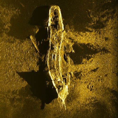 Shipwreck on the floor of the southern Indian Ocean.