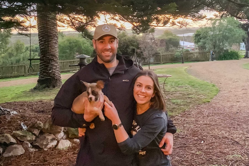Bonnie, Joel and their new puppy