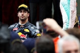 Daniel Ricciardo looks on after finishing second in Monaco