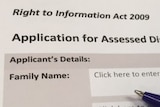 Tasmanian Government Right To Information application form.