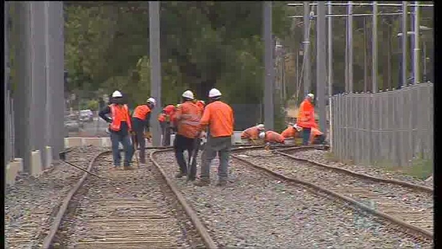 Tram track work forces commuters onto buses instead