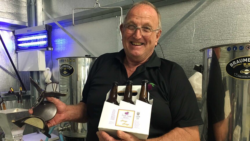 Purple Mango Cafe and Brewery owner Graham Bulford has begun bottling their award-winning Mango Beer to keep up with demand.