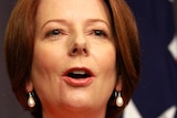 Julia Gillard addresses media after leadership vote.