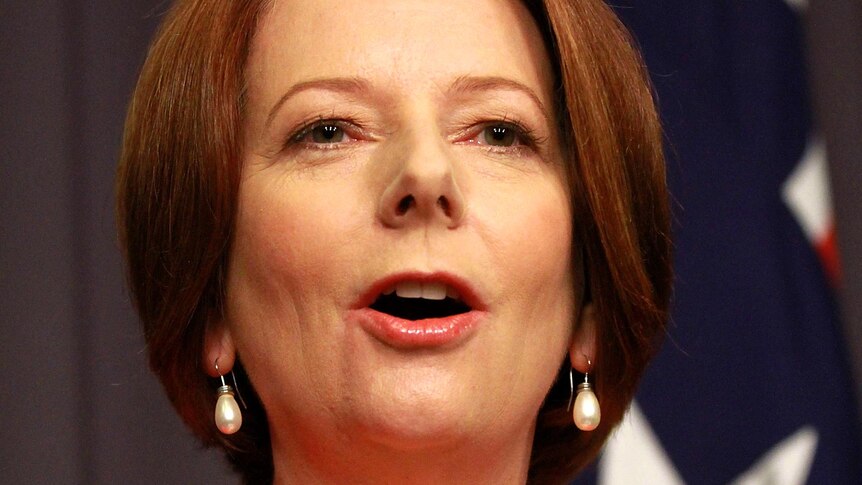 Julia Gillard addresses media