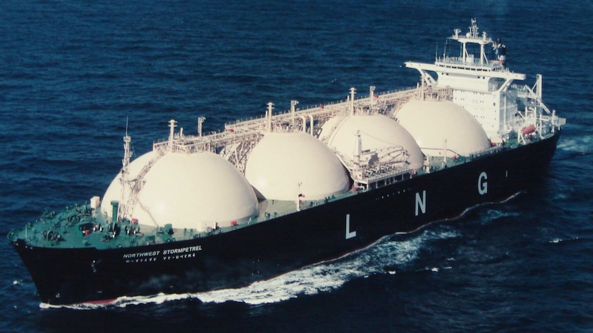 LNG tanker sails off the Australian coast