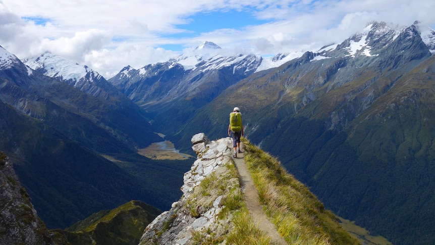 Laura Waters during a hike in New Zealand.