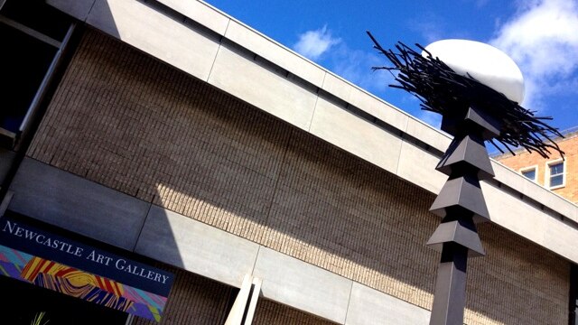 Newcastle Art Gallery and the controversial Black Totem 2 sculpture.