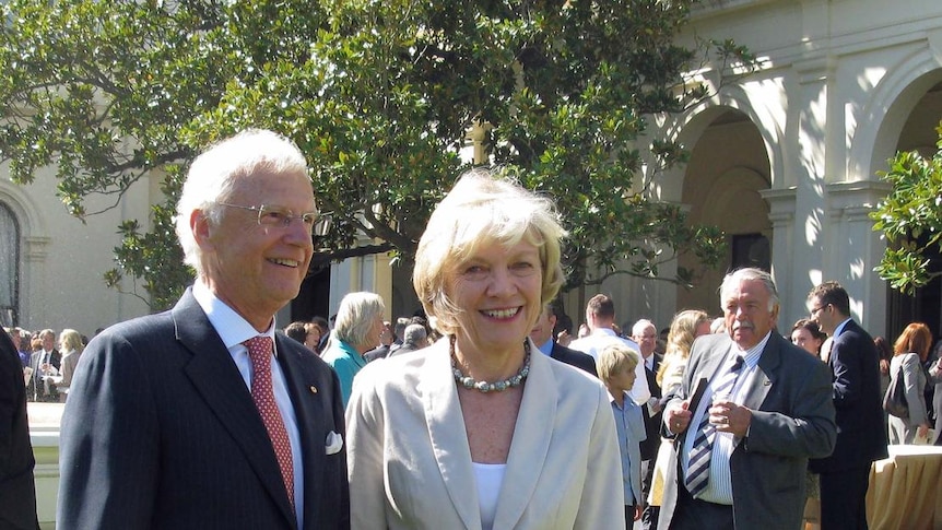 Governor Chernov and his wife Elizabeth mix with guests.