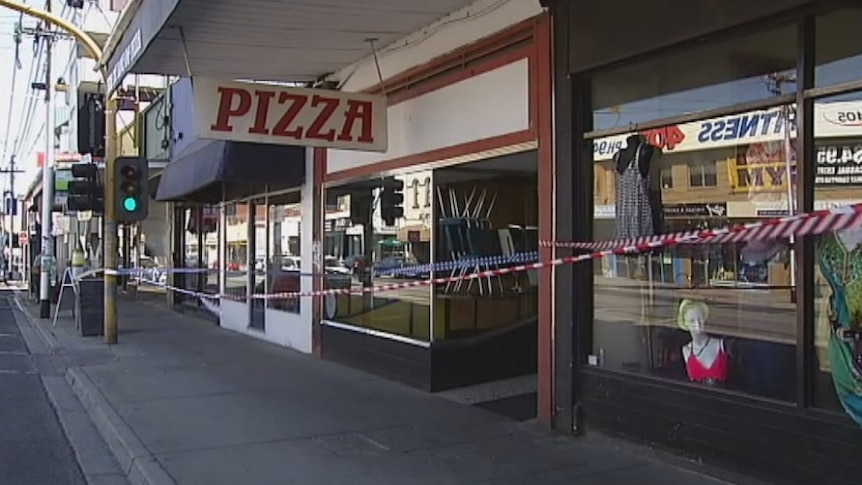 The Northcote pizza shop's sign was the only part of the store that was damaged.