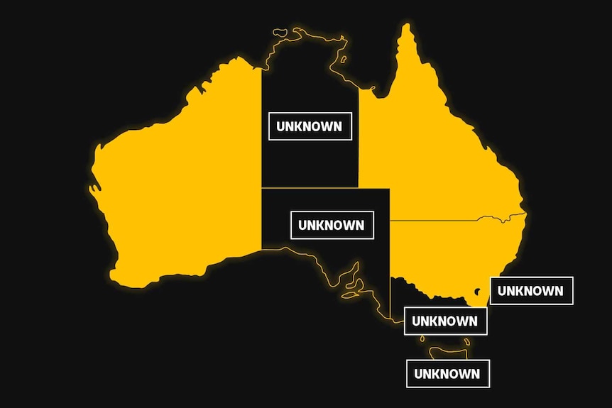 Each state and territory other than WA is marked with "unknown".