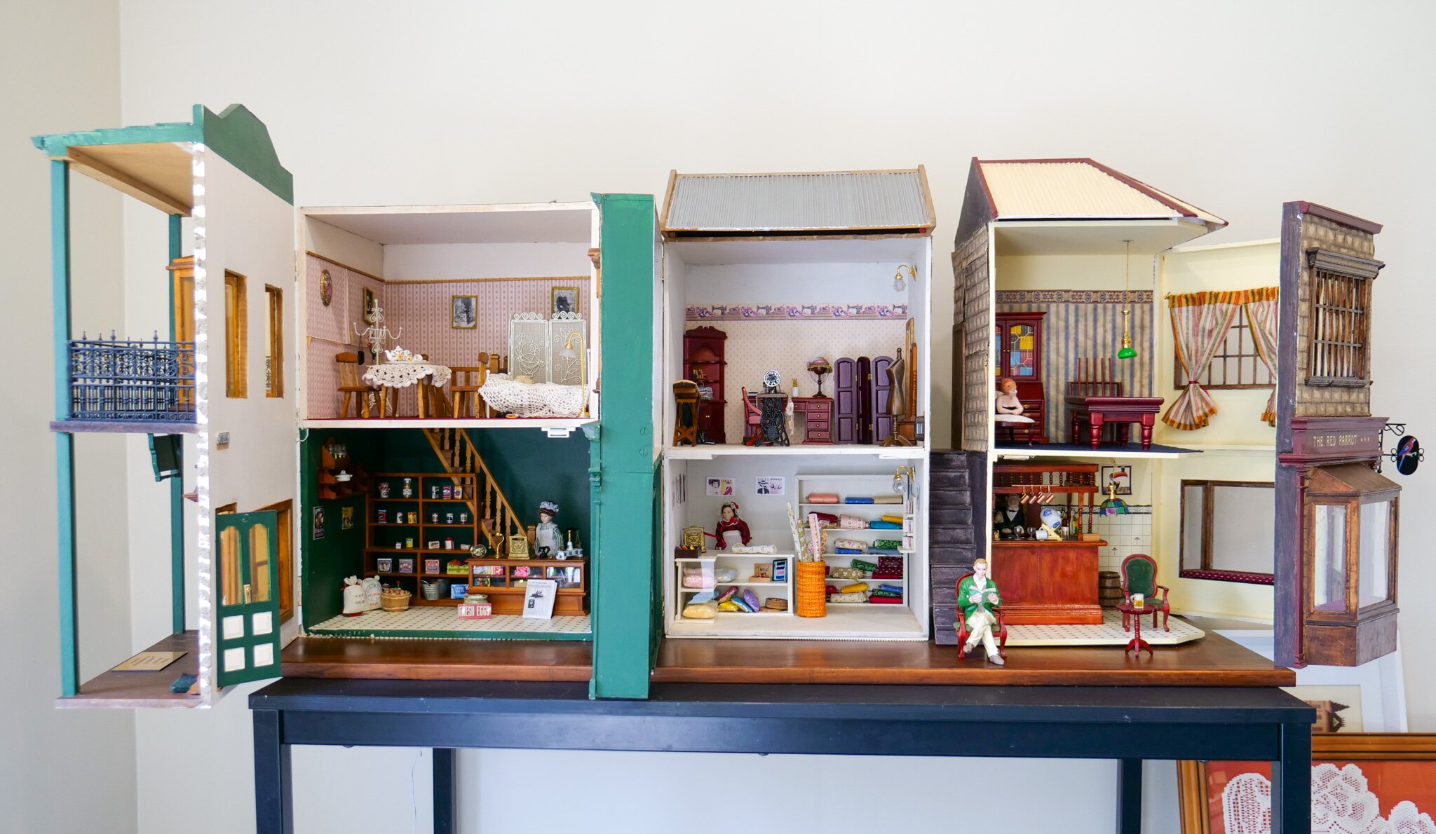 Interior view of models designed to replicate three shops in Susannah Place, The Rocks Sydney.