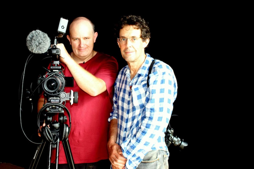 Filmmakers Justin Ray and Rob Nugent at Belconnen Arts Centre.