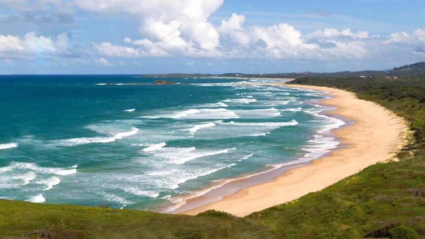 Some experts say rise in ocean temperatures may be part of a natural cycle. Beach at Woolgoolga, NSW.