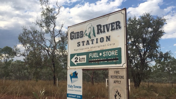 A Gibb River Station sign.