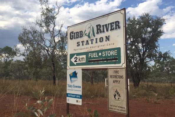 A Gibb River Station sign.