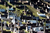 Graves sit on a hillside at Toowong cemetery