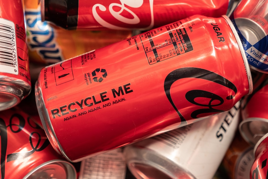 Coke cans at a WA containers for change depot