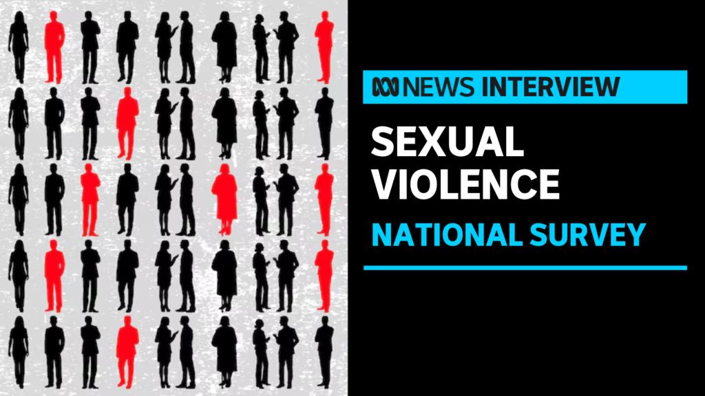 Sexual Violence, National Survey: A graphic of black and white silhouets of men and women.
