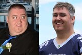Glenn Nelson, before and after weight loss.