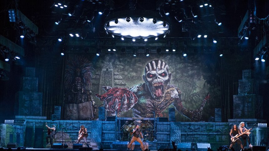 Rock Band Iron Maiden on stage
