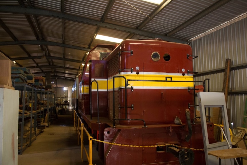 B-Class diesel engine in the sheds at the Loopline Railway.