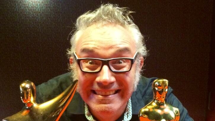 Sound engineer Nigel Christensen with the Oscar his team won for their work on Mad Max: Fury Road.